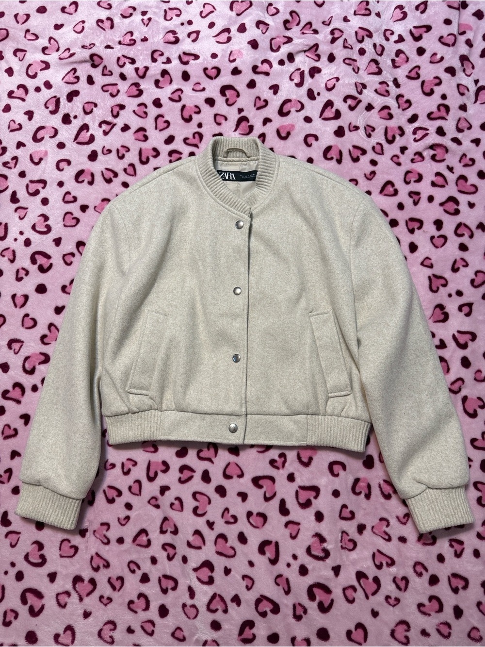 ZARA Soft Beige Bomber Jacket